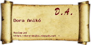 Dora Anikó névjegykártya